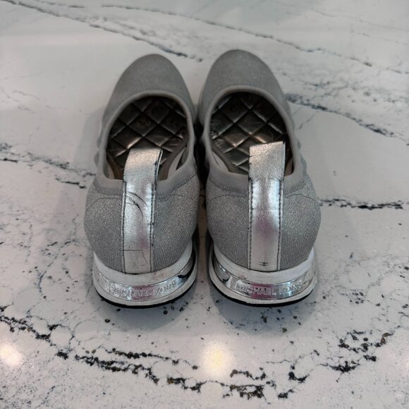 Michael Kors	Upton Slip on Ballet Metallic Silver Size 10 - Picture 4 of 5